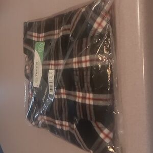 Eddie Bauer Women's Fremont Black Plaid Flannel Collarless Tunic Size 2X NWT